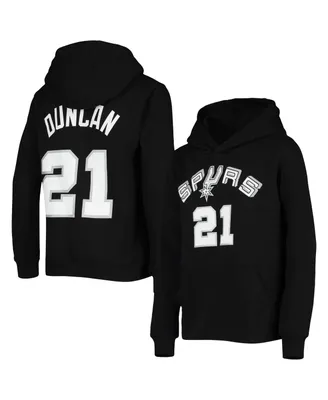 Big Boys Tim Duncan Black San Antonio Spurs Hardwood Classics Name and Number Pullover Hoodie
