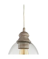 Fontaine 6.25" Adjustable Greige Glass Led Pendant