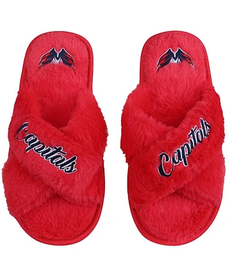Women's Foco Washington Capitals Script Cross Slide Slippers