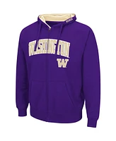 Men's Colosseum Purple Washington Huskies Arch Logo 3.0 Full-Zip Hoodie