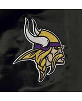 Men's Starter Black Minnesota Vikings Locker Room Satin Varsity Full-Snap Jacket