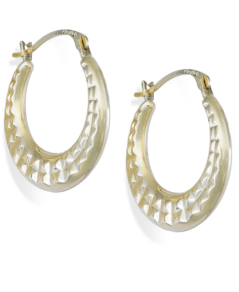 Diamond-Cut Hoop Earrings in 10k Gold, 15mm