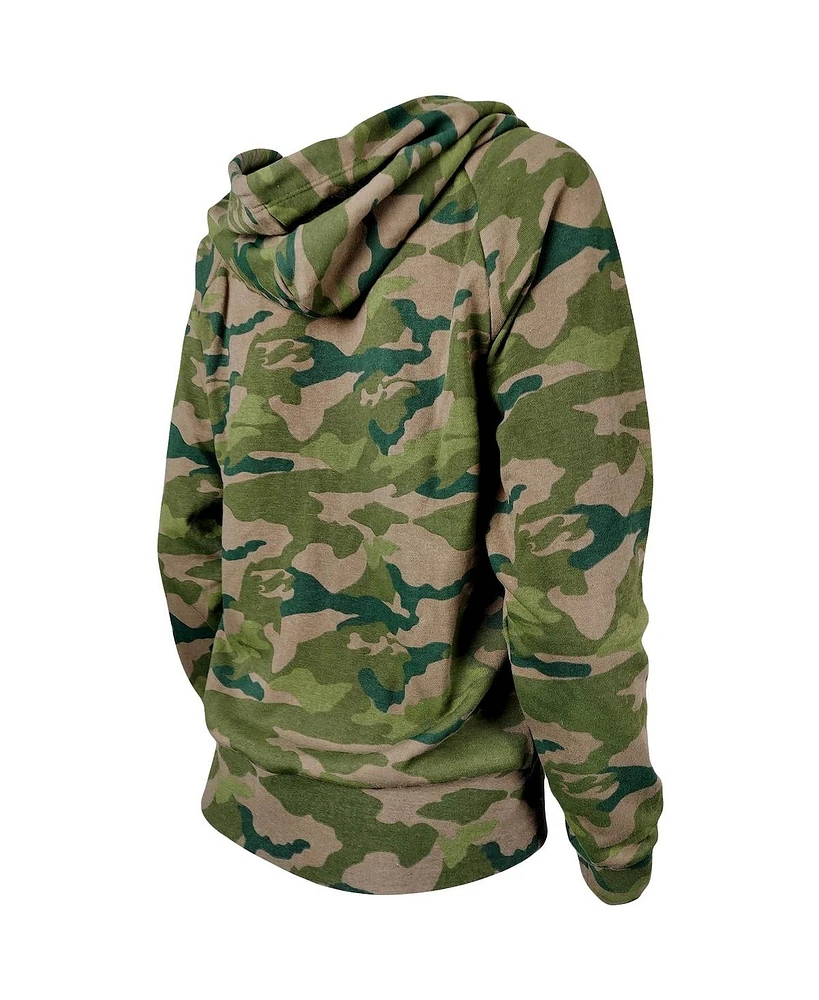Women's New Era Camo Tampa Bay Buccaneers Raglan Full-Zip Hoodie