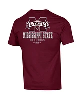 Men's Champion Maroon Mississippi State Bulldogs Stack 2-Hit T-shirt