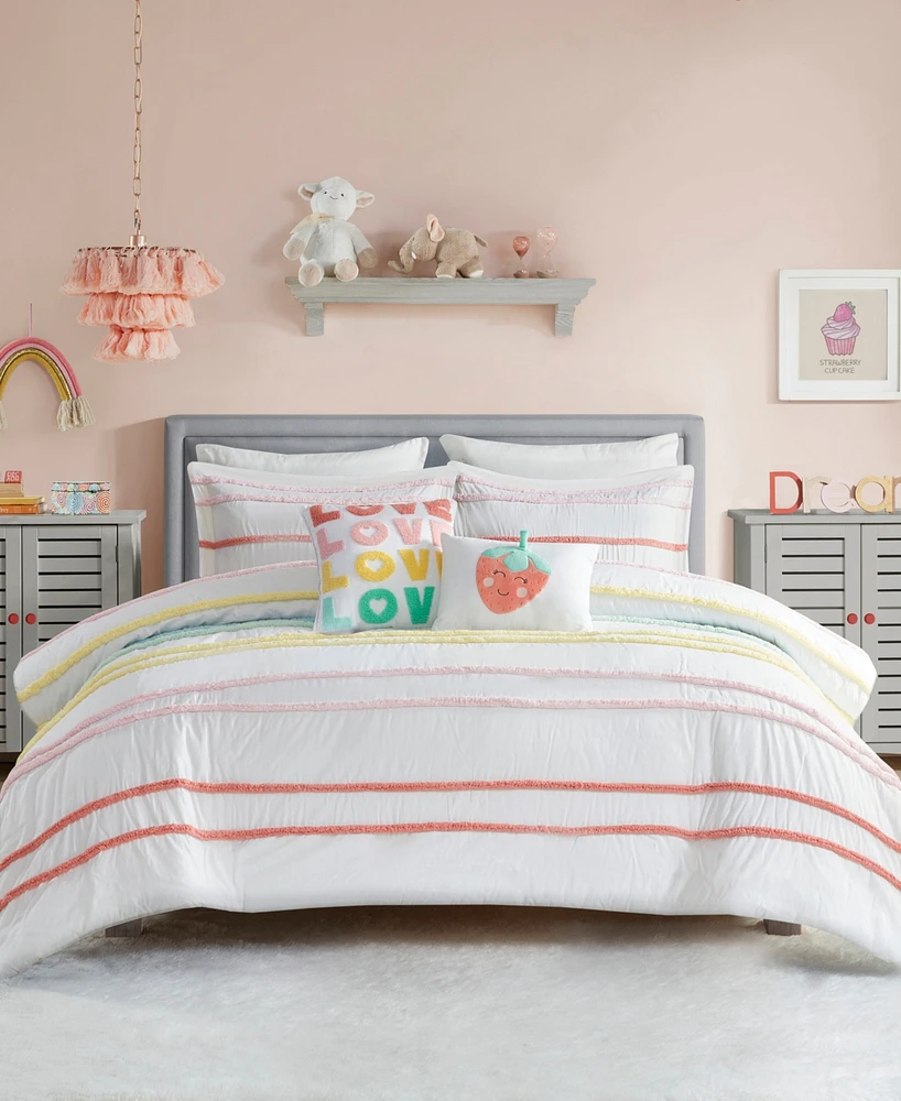 Intelligent Design Haisley Chenille Trim -Pc. Duvet Cover Set