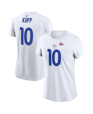 Women's Nike Cooper Kupp White Los Angeles Rams Super Bowl Lvi Bound Name and Number T-shirt