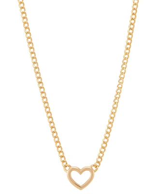 Open Heart Pendant Necklace in 10k Gold, 16" + 2" extender