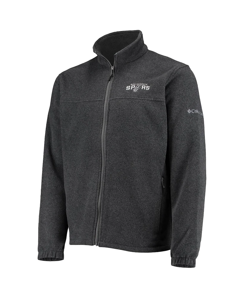 Men's Columbia San Antonio Spurs Heathered Charcoal Flanker Full-Zip Jacket