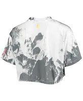 Women's Nba Exclusive Collection White, Black Los Angeles Lakers Tie-Dye Crop Top and Shorts Set