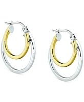 Giani Bernini Double Hoop Earrings in Sterling Silver & 18k Gold-Plate, Created for Macy's