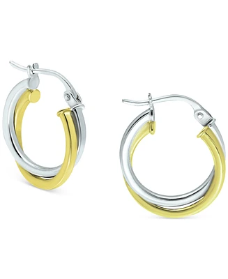 Giani Bernini Double Twist Hoop Earrings in Sterling Silver & 18k Gold-Plate, Created for Macy's