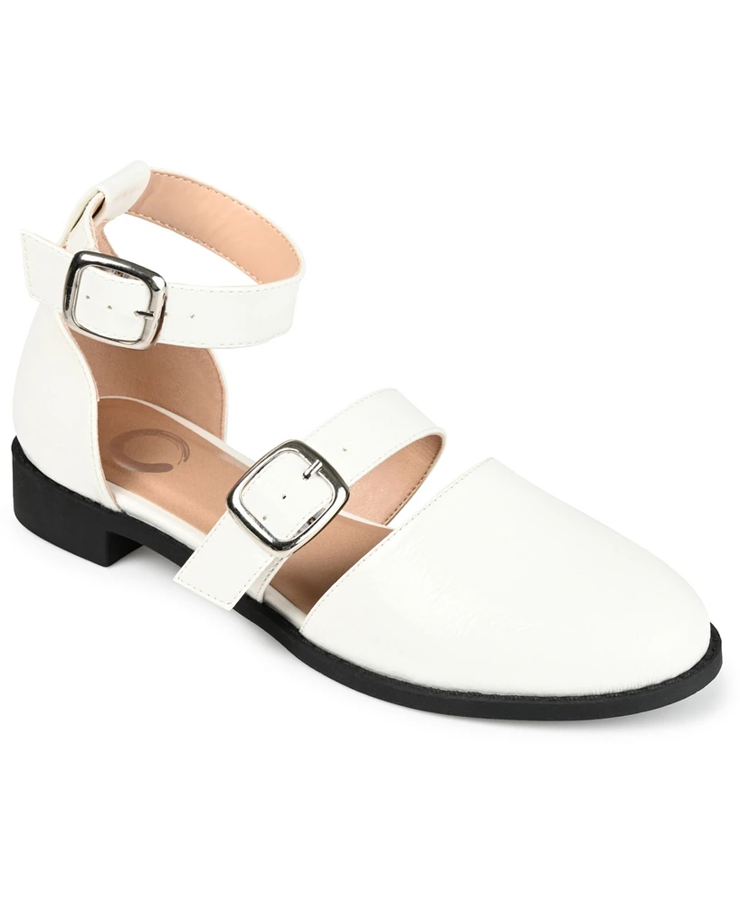 Journee Collection Women's Constance Double Buckle Flats