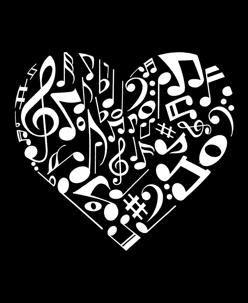 Men's Word Art Heart Notes Hooded Sweatshirt