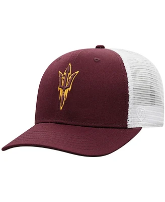 Men's Top of the World Maroon, White Arizona State Sun Devils Trucker Snapback Hat