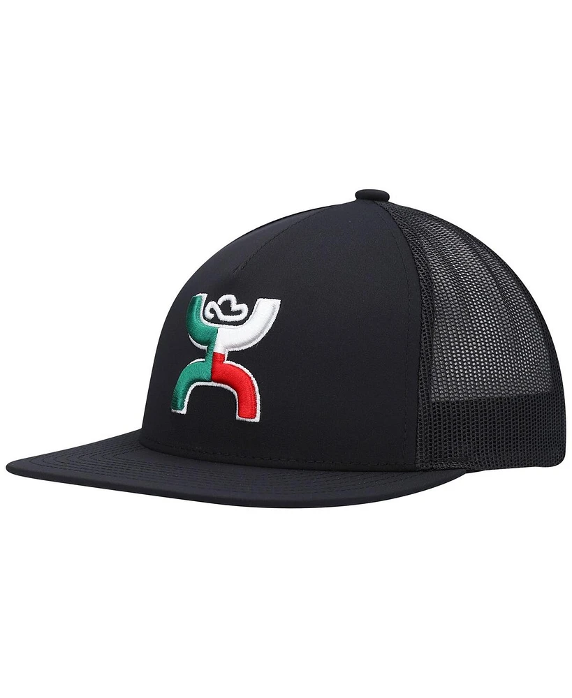 Men's HOOey Black Boquillas Trucker Snapback Hat