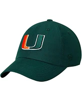 Men's Top of the World Green Miami Hurricanes Primary Logo Staple Adjustable Hat