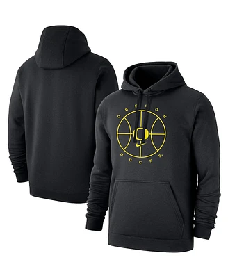 Men's Nike Black Oregon Ducks Basketball Icon Club Fleece Pullover Hoodie
