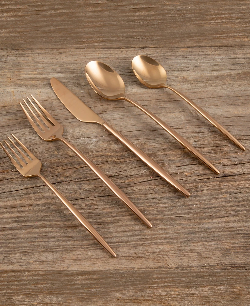 Cambridge Silversmiths Gaze Copper Mirror 20-Piece Flatware Set, Service for 4