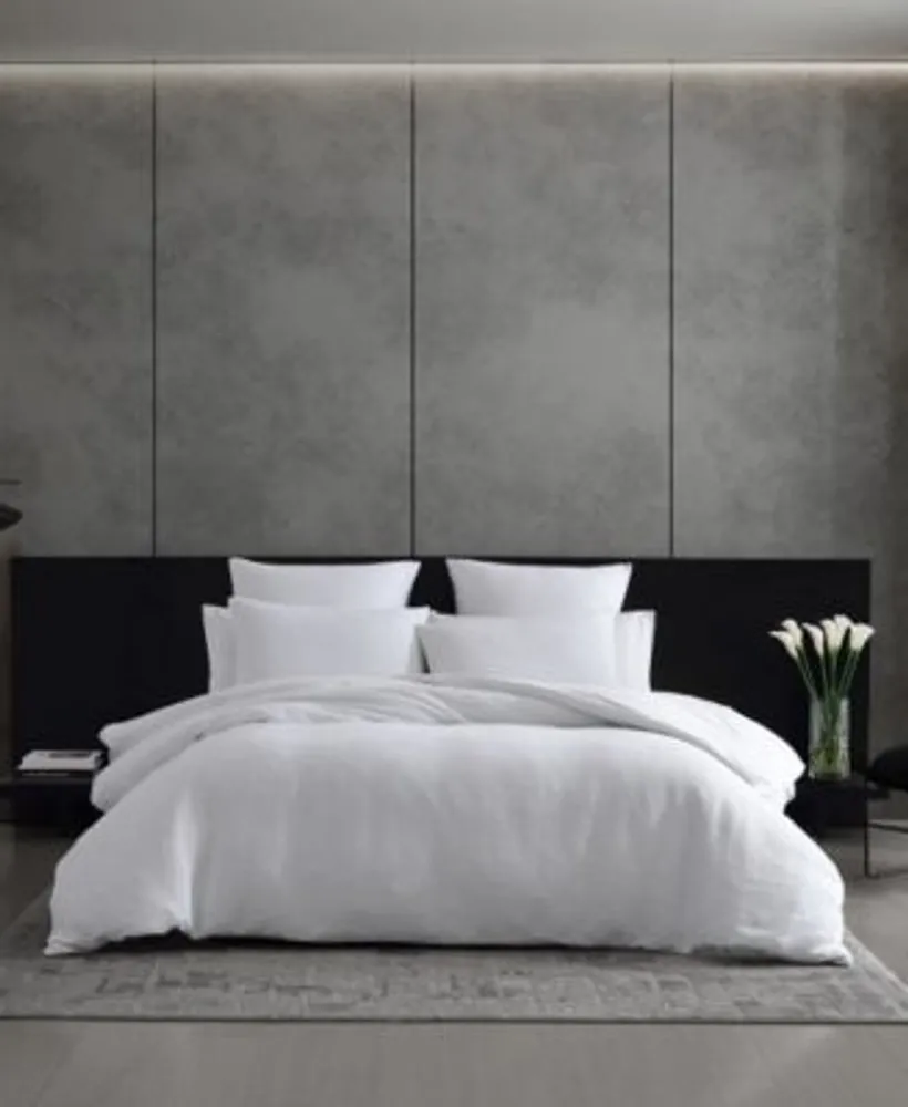 Vera Wang Solid Textured Pleats Duvet Cover Set