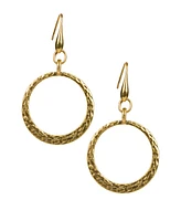Patricia Nash Gold-Tone Hammered Drop Hoop Earrings