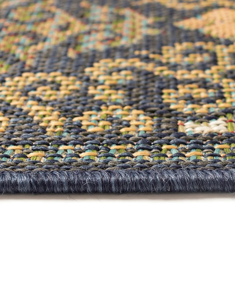 Liora Manne' Patio Suzani Diamonds 1'11" x 7'6" Runner Outdoor Area Rug