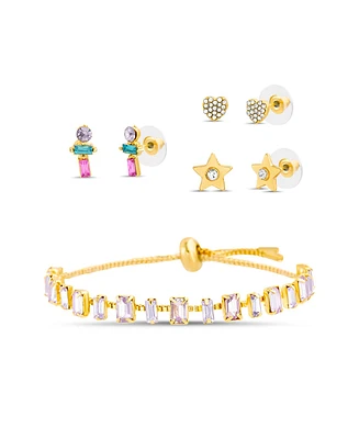 kensie Rhinestone Bracelet and Stud Earring Set