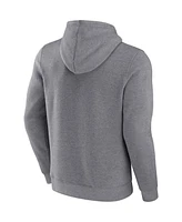 Men's Fanatics Heathered Gray, Red Washington Nationals Iconic Steppin Up Fleece Pullover Hoodie