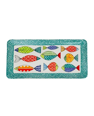 Euro Ceramica Fresh Catch Rectangular Tray, 15"