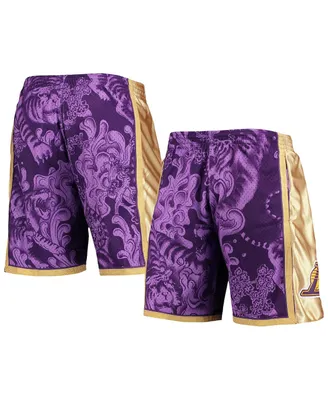 Men's Mitchell & Ness Purple Los Angeles Lakers Hardwood Classics Lunar New Year Swingman Shorts