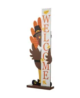 Glitzhome Thanksgiving Wooden Turkey Welcome Porch Decor, 36"