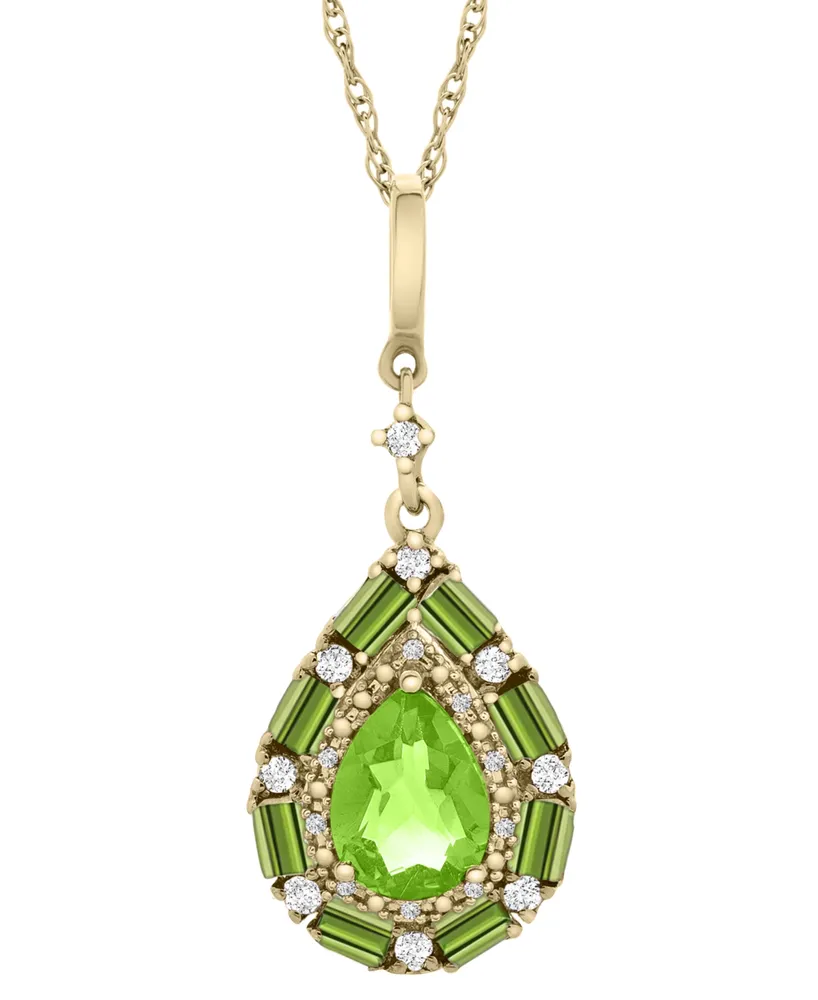 Multi-Gemstone Teardrop 18" Pendant Necklace (1 ct. t.w.) Sterling Silver