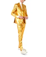 OppoSuits Big Boys Groovy Metallic Party Suit, 3-Piece Set Including Blazer, Pants and Clip-On-Tie