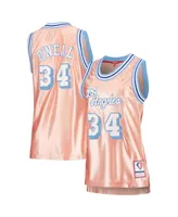 Women's Mitchell & Ness Shaquille O'Neal Pink Los Angeles Lakers 75th Anniversary Rose Gold 1996 Swingman Jersey