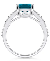 Macy's London Blue Topaz and Diamond Accent Ring 14K White Gold