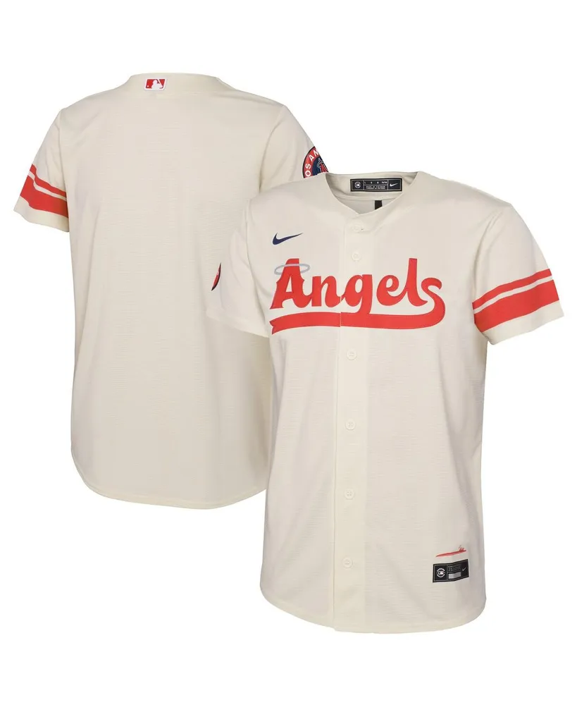 Big Boys Nike Cream Los Angeles Angels 2022 City Connect Replica Team Jersey