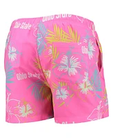 Men's Foco Pink Ohio State Buckeyes Neon Floral Swim Trunks