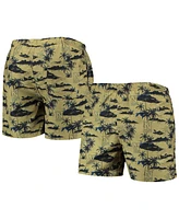 Men's Foco Gold Navy Midshipmen Island Palm Swim Trunks