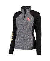 Women's Gray and Black Arizona State Sun Devils Finalist Quarter-Zip Pullover Jacket