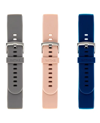 WITHit Smooth Silicone Band 3-Pack designed for Fitbit Versa, Versa 2 and Versa Lite