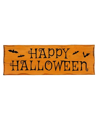 Wooden 'Happy Halloween' Wall Sign with Bats, 24"