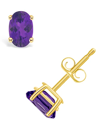 Amethyst (7/8 ct. t.w.) Stud Earrings 14K Yellow Gold or White