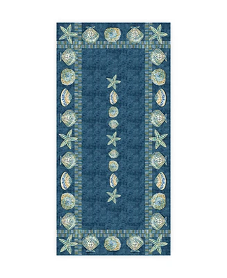 Laural Home Embellished Shells Tablecloth, 70" x 144"