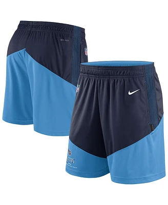 Men's Nike Navy, Light Blue Tennessee Titans Primary Lockup Performance Shorts
