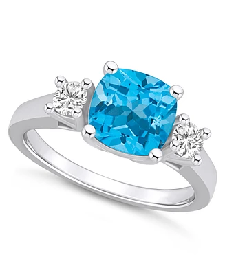 Macy's Blue Topaz (2-3/4 ct. t.w.) and Diamond (1/3 Ring 14K White Gold