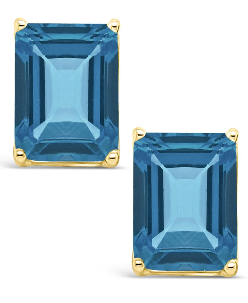Macy's London Topaz (4 ct. t.w.) Stud Earrings in 14K Yellow Gold