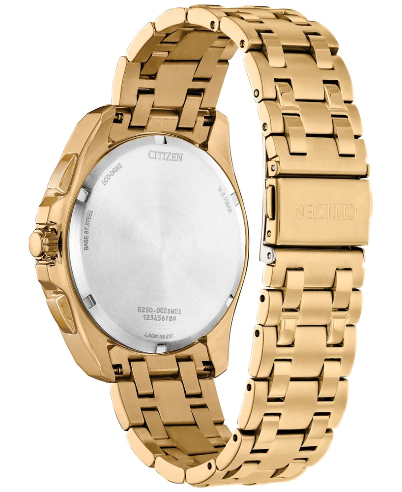 Citizen Eco-Drive Men's Chronograph Classic Gold-Tone Stainless Steel Bracelet Watch 41mm