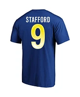 Men's Fanatics Matthew Stafford Royal Los Angeles Rams Super Bowl Lvi Big and Tall Name and Number T-shirt