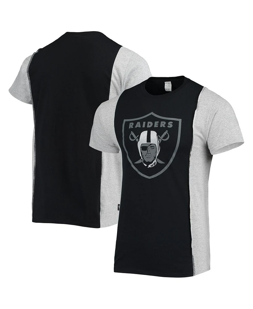 Men's Refried Apparel Black, Heathered Gray Las Vegas Raiders Split T-shirt