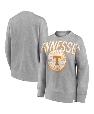Women's Fanatics Heathered Gray Tennessee Volunteers Jump Distribution Pullover Sweatshirt
