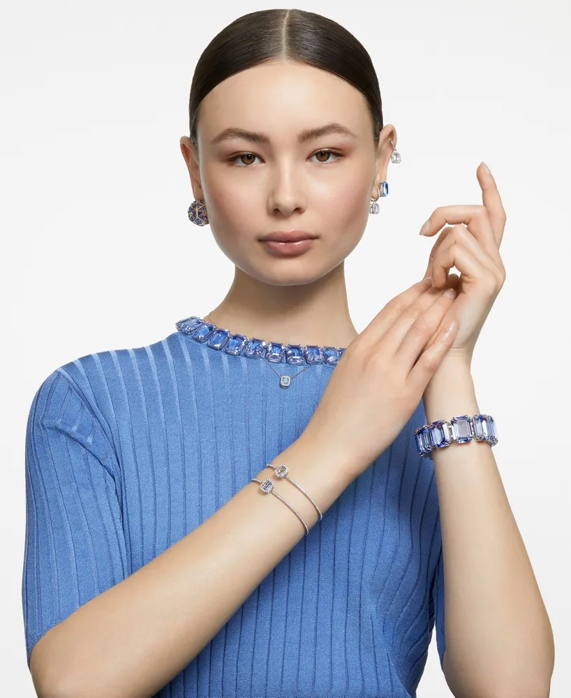 Swarovski Crystal Octagon Halo Bangle Bracelet